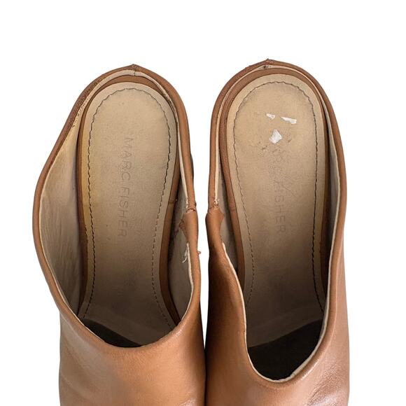 Marc Fisher Fanna Leather Block Heel Pointed Toe Mules 6.5 - Picture 10 of 11